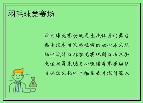 羽毛球竞赛场